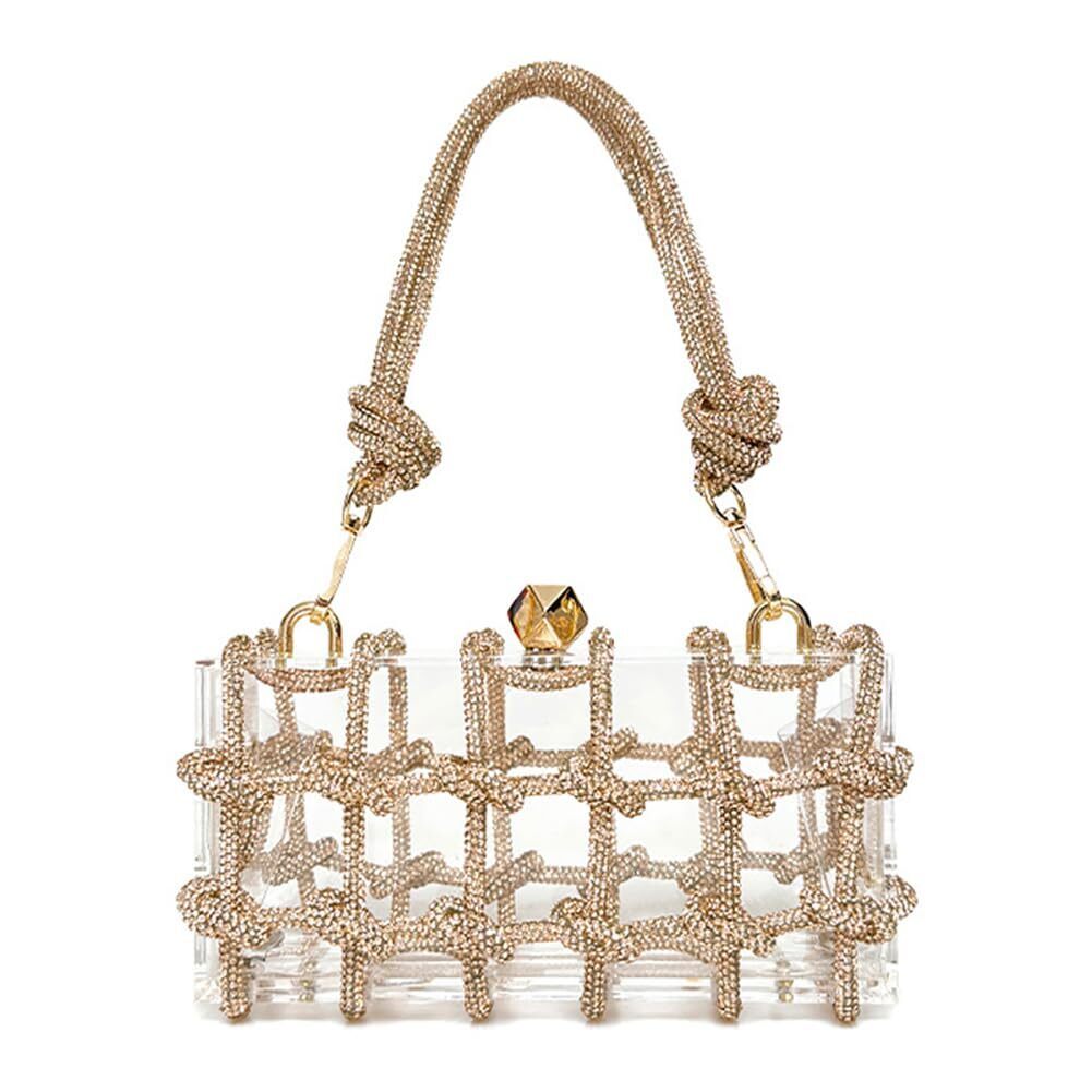 4167 Clear Acrylic Bag Rhinestone Acrylic Clutch Crystal Evening Purses
